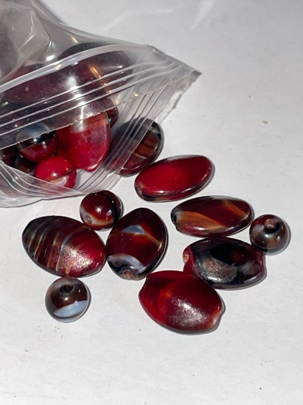 Mixed Dark Red and Brown Bead Mix